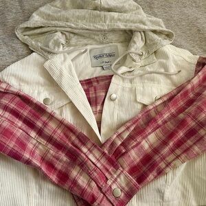 Reserved Cream Jacket with Pink Plaid Lining